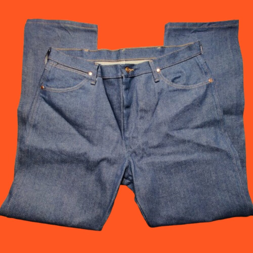 Wrangler Jeans Men’s 38x32 Straight Leg Western Cowboy Dark Wash Denim